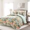 3 Piece Cotton Quilt Set Teal Floral Reversible Bedspread for Cozy Bedroom and Guest Room